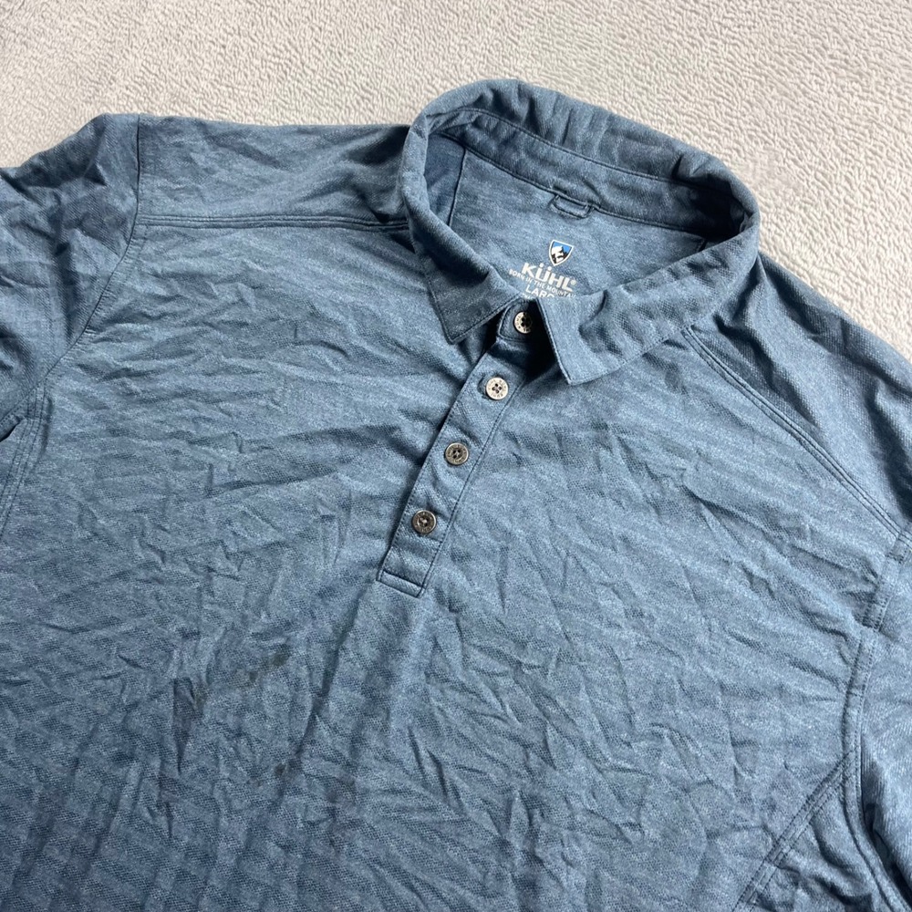 Kuhl Engineered Polo Shirt Mens Large Blue Short Sleeve Hiking Outdoor 7344